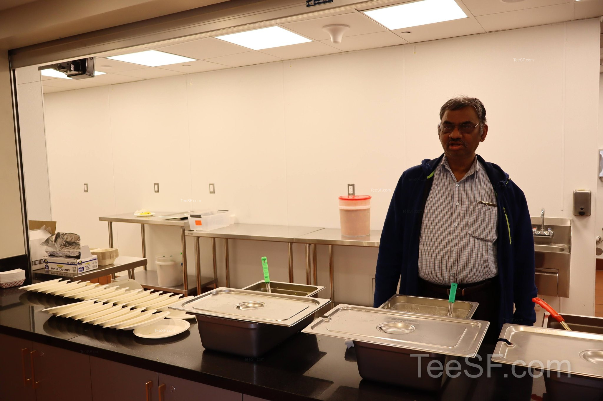A quiet community room moment at Shiva Murugan Temple in Concord.